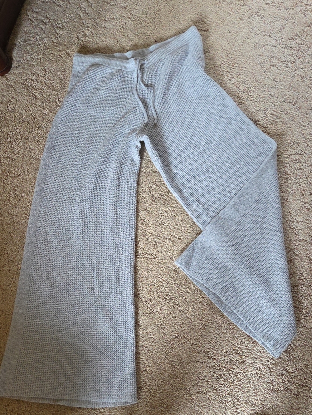 Aerie Heather Gray Waffle Knit Lounge Pants